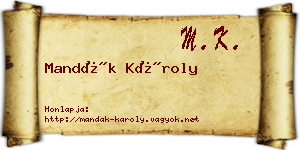 Mandák Károly névjegykártya